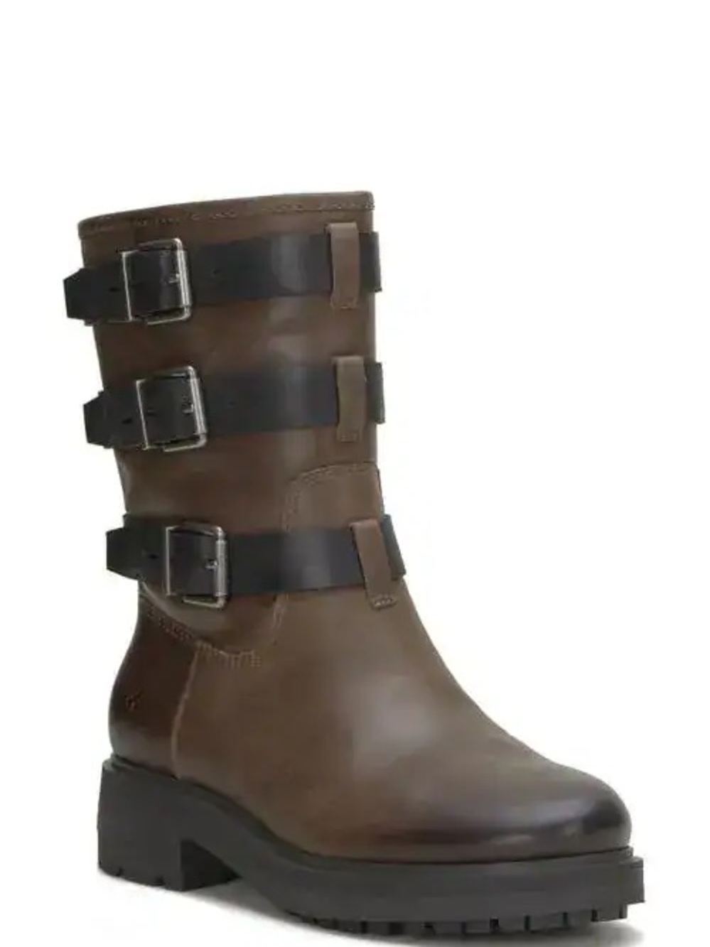 Lucky Brand Cheviss Brown Leather Zip Moto Ankle Boots 5US/EUR 35.  Brand new.